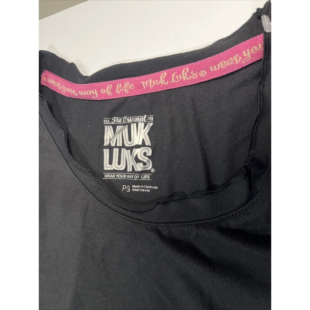 Women's Size Petite Small Muk Luks Black Tank Top Super Soft Material - Picture 2 of 2